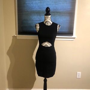 Express black dress with stomach cut out